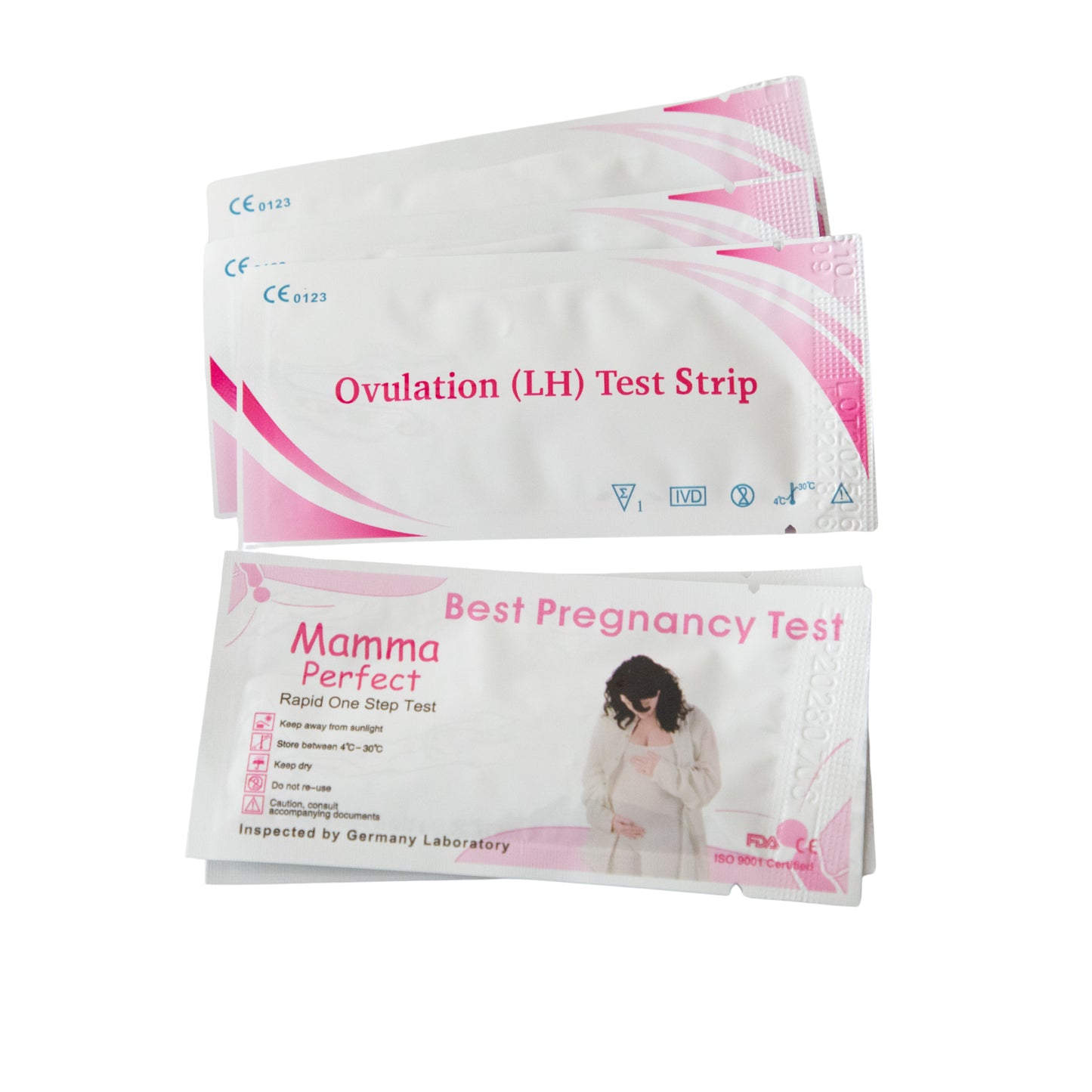 Fertility Testing Package – 12 Ovulation Strips, 1 Digital Thermometer & 3 Pregnancy Tests